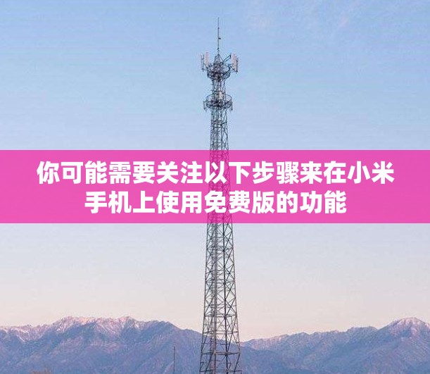 你可能需要关注以下步骤来在小米手机上使用免费版的功能