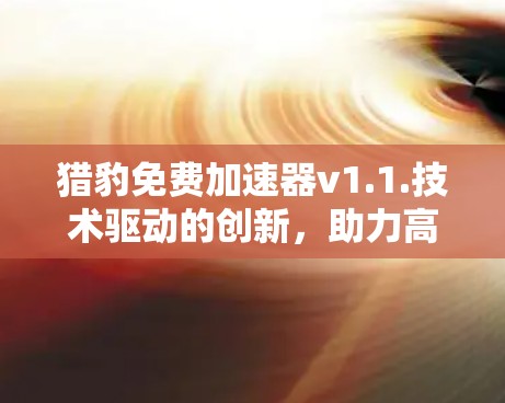 猎豹免费加速器v1.1.技术驱动的创新，助力高效用户体验的提升