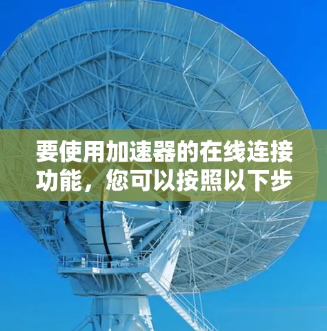 要使用加速器的在线连接功能，您可以按照以下步骤操作