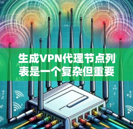 生成VPN代理节点列表是一个复杂但重要的任务，需要考虑多个因素以确保安全性和可用性。以下是生成VPN代理节点列表的步骤